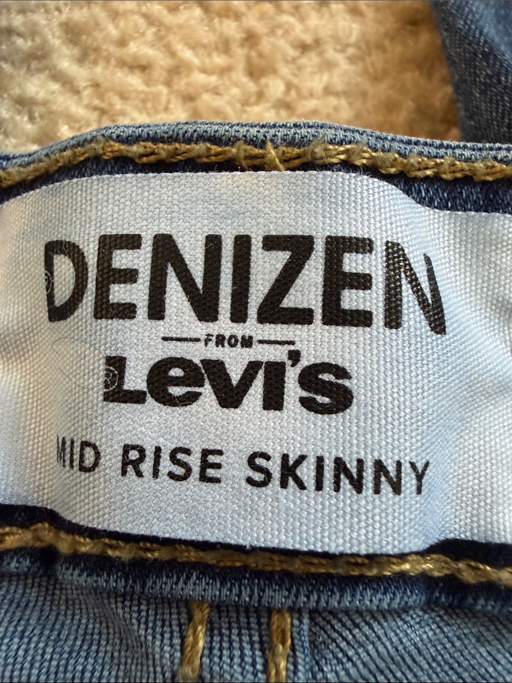 Denizen from Levi's Light Blue Skinny Jeans with Gold Stitching
